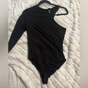 Wild Fable Asymmetrical Long Sleeve Ribbed Bodysuit - Size S